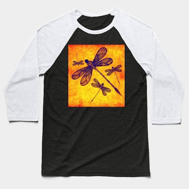 Radioactive dragonflies Baseball T-Shirt by hereswendy